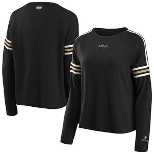New Orleans Saints WEAR by Erin Andrews Black Tri-Blend Long Sleeve T-Shirt XL*
